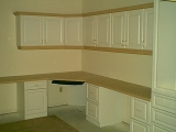 In this Home Office we used 2 colors, White & Natural Maple